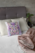 Load image into Gallery viewer, Pink Lynx Velvet Pillow Case
