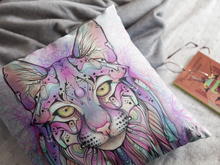 Load image into Gallery viewer, Pink Lynx Velvet Pillow Case
