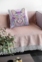 Load image into Gallery viewer, Pink Lynx Velvet Pillow Case
