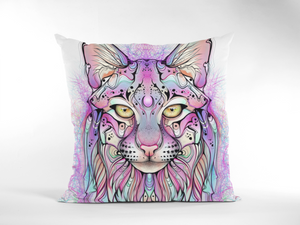 Pink Lynx Velvet Pillow Case